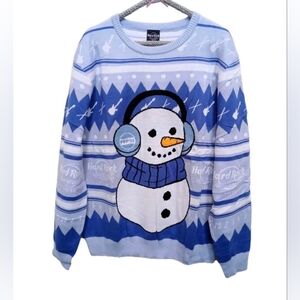 New Hard Rock Casino Tulsa Christmas Snowman Sweater Snowman 3X